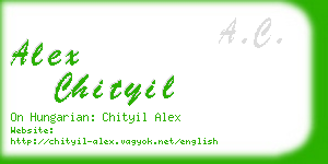 alex chityil business card